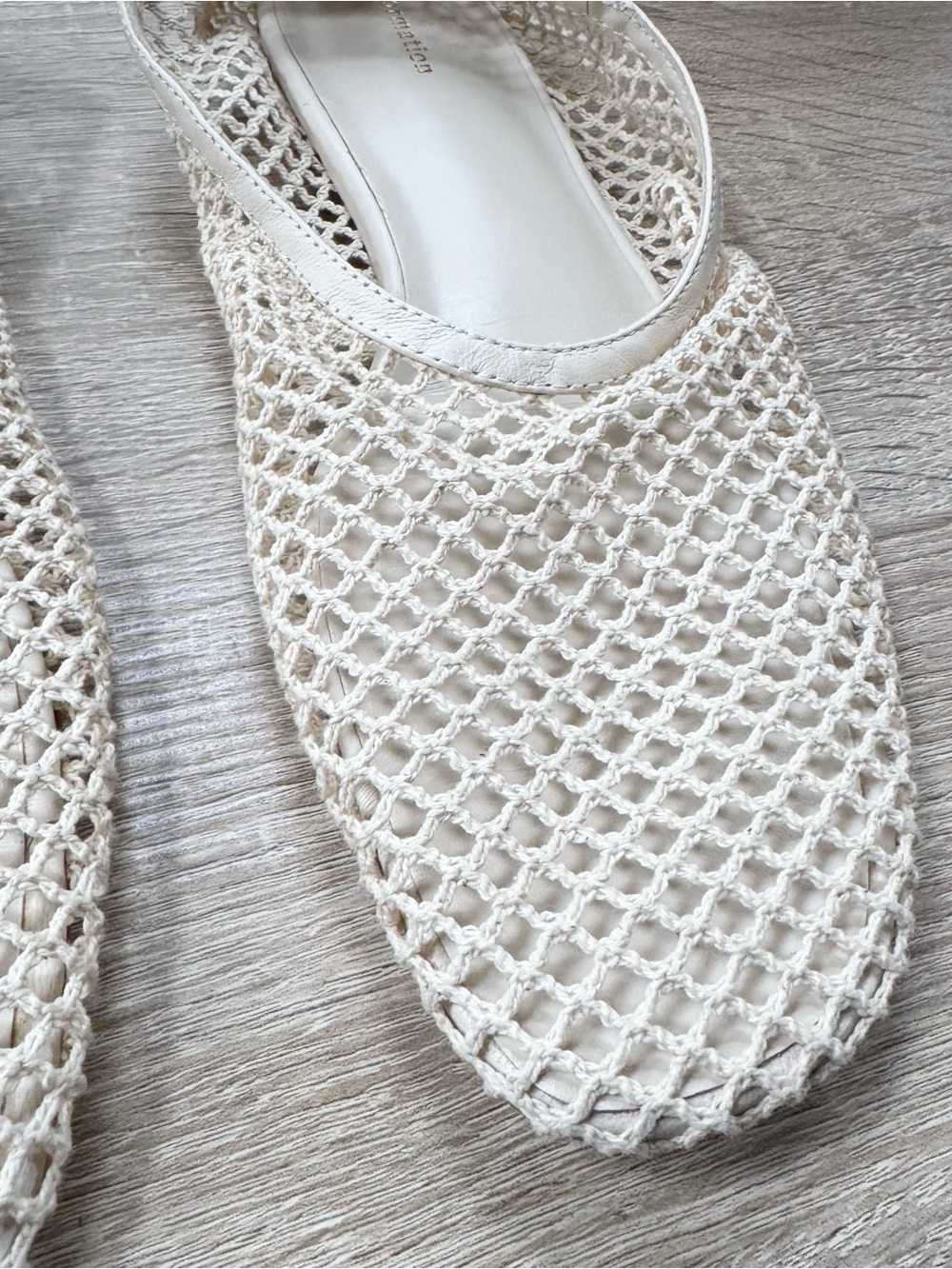 New Reformation Britt Mesh Ballet Flats Ivory Cream Size 9 - Picture 5 of 11